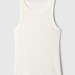 Ребристый топ с халтер-воротником Gap, белый - фото 4