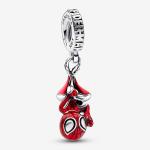 Шарм-подвеска Pandora Marvel Hanging Spider-Man Dangle, красный/серебро - фото