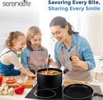 Набор кастрюль и сковородок SereneLife Kitchenware Basic Kitchen Cookware с антипригарным покрытием, 15 предметов, черный - фото 7