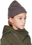 Детская серая вязаная шапка в рубчик Rick Owens - фото 2