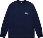Лонгслив Stussy Basic Long-Sleeve Tee 'Navy', синий - фото 2