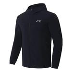 Куртка логотип беговая ветровка Li-Ning, черный - фото