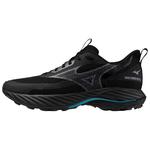 Mizuno Wave Runner водонепроницаемые и дышащие светоотражающие кроссовки Unisex Black Blue - фото