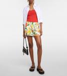 Шорты средней посадки с принтом Stella Mccartney, апельсин - фото 2