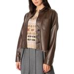 WEEKEND MaxMara Кожаная куртка женская коричневая - фото 3