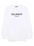 Толстовка с логотипом Balmain Kids, белый - фото