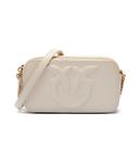 Сумка-мессенджер Pinko из натуральной кожи, экрю - фото