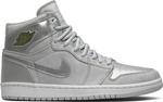 Кроссовки Air Jordan 1 CO.JP Metallic Silver 2001, серебряный - фото