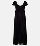 Платье макси из шелкового пуэн-деспри Chloé, черный - фото