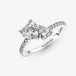 Кольцо Pandora Timeless Double Heart Sparkling, серебро - фото 4