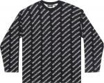 Толстовка Balenciaga All-Over Crewneck 'Black/White', черный - фото