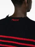Полосатый джемпер с эффектом потертости Marni, синий - фото 5