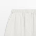 Шорты-бермуды Massimo Dutti Linen Blend Total Look Short, белый - фото 3