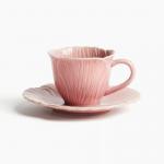 Чашка эспрессо и блюдце H&M, розовый - фото