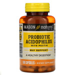 Пробиотик Mason Natural с ацидофильными лактобактериями Acidophilus с пектином, 100 капсул - фото