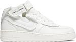 Кроссовки Nike Comme des Garçons x Air Force 1 Mid 'Triple White', белый - фото 2