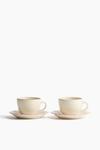 Набор посуды H&M Ceramic Cup With Saucer, 2 предмета, бежевый/красный - фото