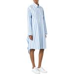 Полосатое платье-рубашка Balenciaga, синее - фото 5