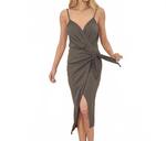 Платье миди Ava Wrap оливкового цвета Fore Collection, оливковый - фото 4