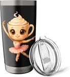 Термокружка Kawaii Chibi Ballerina Cappuccina, черный - фото 3