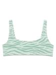 Верх бикини с принтом «зебра» MC2 Saint Barth, зеленый - фото