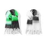 Шарф вязаный унисекс черно-белый, Black White Gradient - фото 11