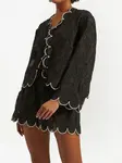 Укороченный жакет с вышивкой La DoubleJ, черный - фото 2