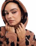 Платье ASOS DESIGN honeycomb oversized lounge hoodie in leopard print - фото 3