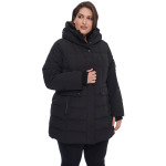 Куртка Alpine North Vegan Down Hooded Mid-Length Plus Size, черный - фото