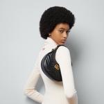 Сумка Gucci GG Marmont Half-Moon-Shaped Mini, черный - фото