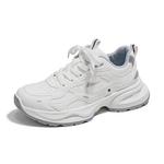 Warrior Low-Top Chunky Sneakers Unisex White Gray, Белые с серым кожаным верхом - фото 3