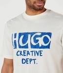 Футболка Hugo Blue Nugocrea Regular Fit, экрю / синий - фото 4