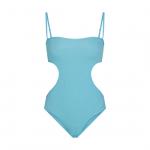 Боди SKIMS Cotton Rib Cut Out, голубой - фото