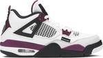 Кроссовки Paris Saint-Germain x Air Jordan 4 Retro GS Bordeaux, серый - фото