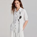 ELLE Рубашка Women's White Lapel Moderate - фото 5
