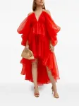 Платье миди с оборками Zimmermann, красный - фото