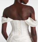 Мини-платье Paloma с драпировкой и бисером Clio Peppiatt, слоновая кость - фото 6