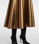 Платье миди из искусственной кожи Norma Kamali, Metallic Bronze - фото 5