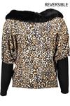 Кардиган женский Blugirl с искусственным мехом и леопардовым принтом, мультиколор - фото 2