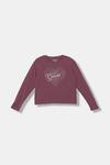 Детский лонгслив Guess, бордовый - фото