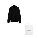 Свитер с воротником-стойкой и молнией Calvin Klein, черный - фото