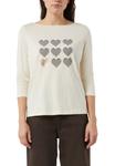 Топ comma Long sleeved top, Creme/Off-White - фото 4