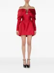 Мини-платье с открытыми плечами и украшениями Araftu, красный - фото