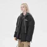 Пуховик унисекс NOME, черный (в комплекте шарф+ожерелье) - фото 6