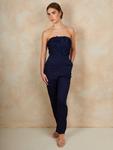 3D Floral Bandeau Jumpsuit Chi Chi London, Navy - фото