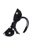Ободок в горох с бантом Patou, черный - фото
