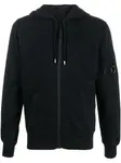 Худи на молнии с логотипом C.P. Company, черный - фото
