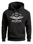 Neverless Толстовка 'Aviator Wings' в черном цвете - фото