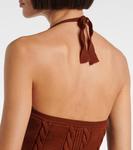 Вязаный топ-бюстье из шерсти Shushu/Tong, Brown - фото 6