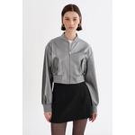 Эвелин | Кроп-бомбер из искусственной кожи Lamarque, Python Print - фото 3